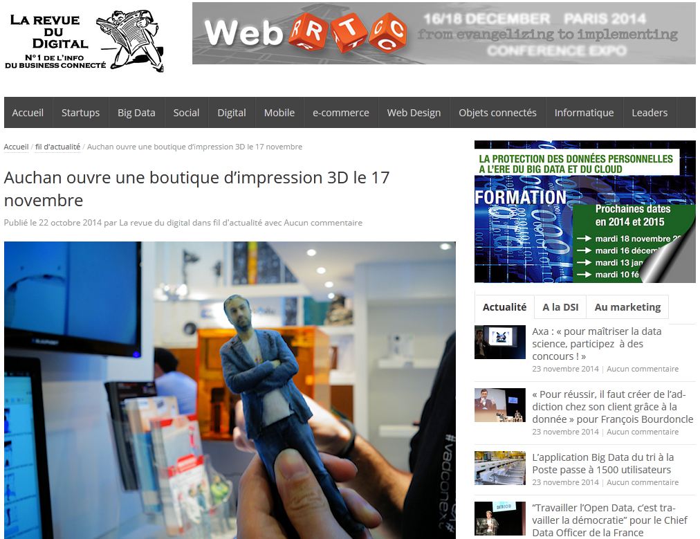 Auchan ouvre une boutique d'impression 3d